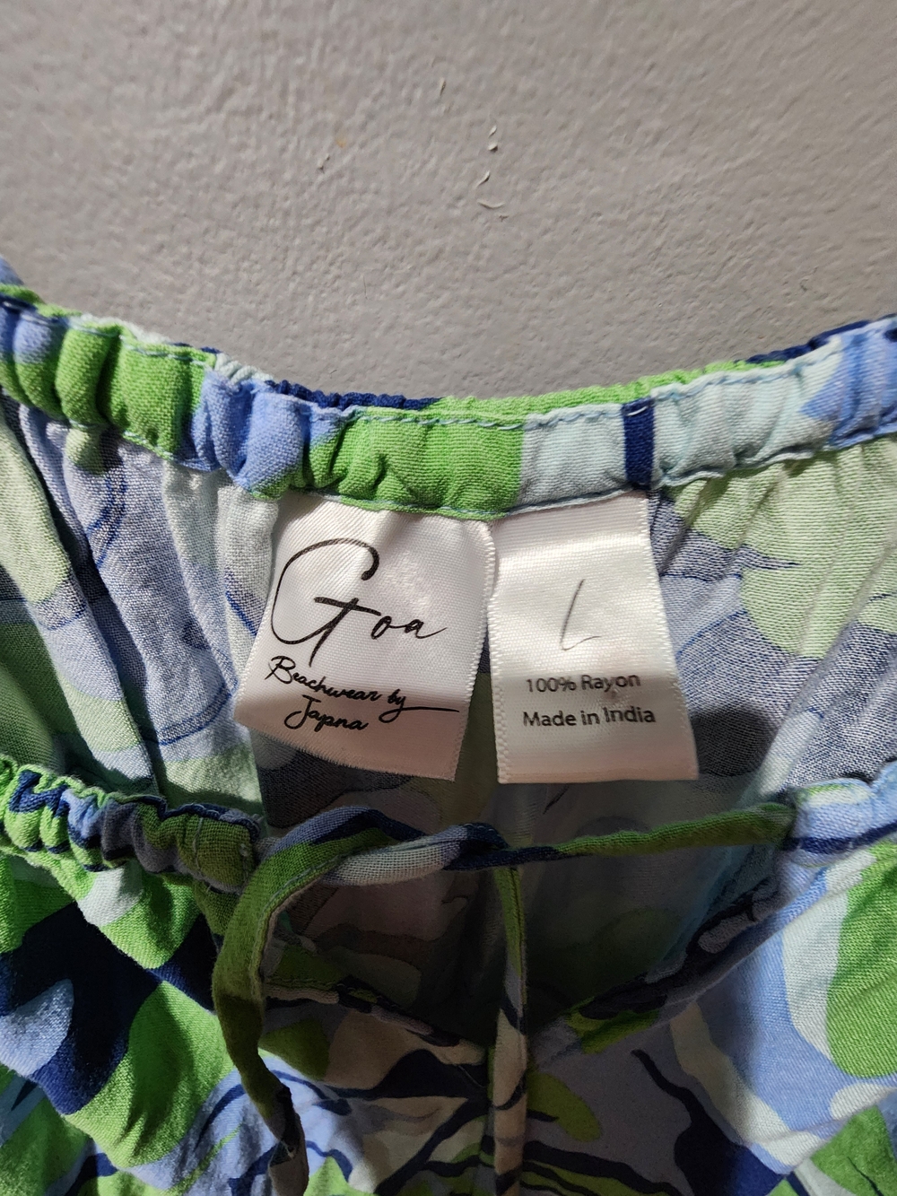 Blue & Green Printed Women's Maxi Skirt with Tie Waist - Picture 4 of 7